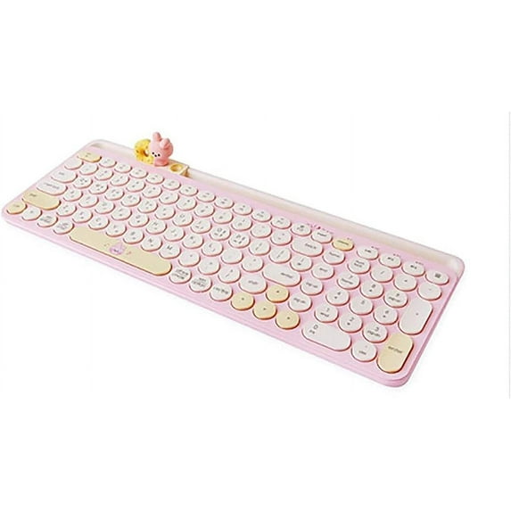 ROYCHE BT21 MININI Full-Sized Wireless Ergonomic Keyboard, Pink