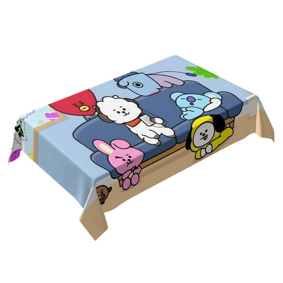 BT21 Themed Square Tablecloth 54 * 72 Inches Durable Stylish