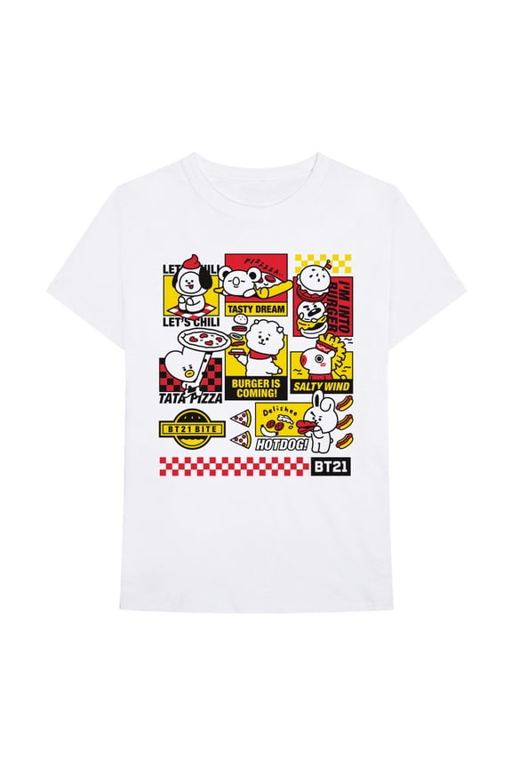 BT21 Unisex T-Shirt Bite Fast Food (Large)