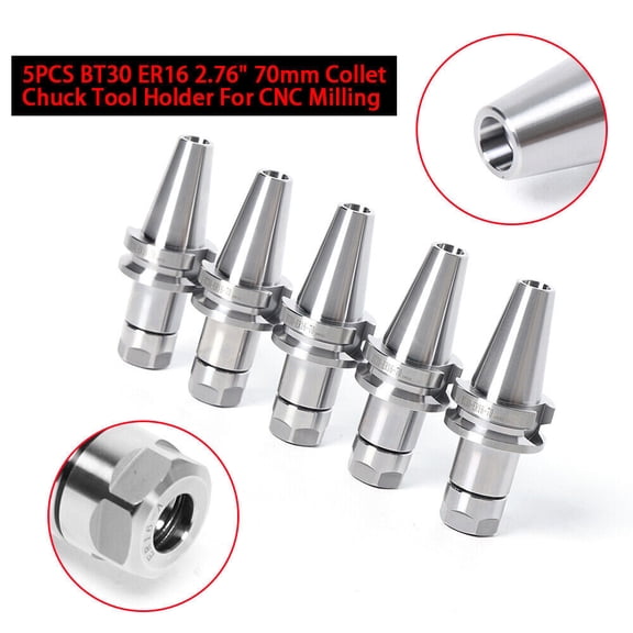 BT30 ER16 70mm 5PCS SET Collet Chuck Tool Holder Balance 12000RPM BT 30 for Drilling and Milling Machines