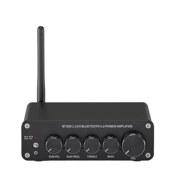 BT30D Bluetooth Sound Power Amplifier 2.1 Channel Bass & Treble Control Amp Subwoofer 100W + 50W X2 Sound Amp