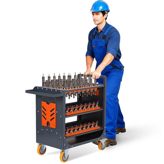 BT40 CAT40 CNC Tool Holder Tool Box with Wheels, Heavy-Duty Tool Cart with Drawers for Machining Centers