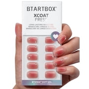 BTArtbox Press On Nails - Cyber Crimson, Short Square, 2-Week Wear, Easy-to-Apply, 30 Count All-in-One Kit