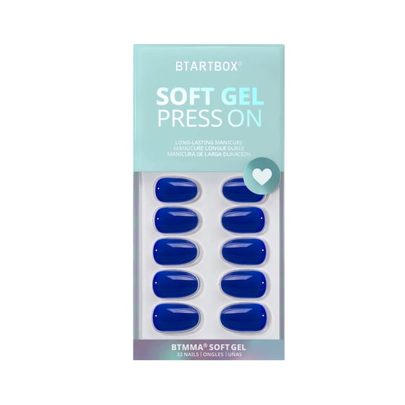 BTArtbox Press On Nails -Mystic, Short Oval, 2-Week Wear, Easy-to-Apply, 32 Count All-in-One Kit