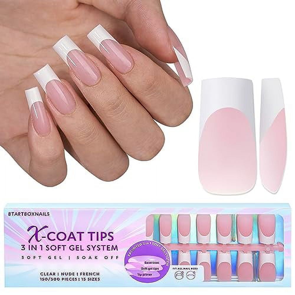 BTArtboxnails French Tips Gel Nail Tips 150Pcs French Tip Press on