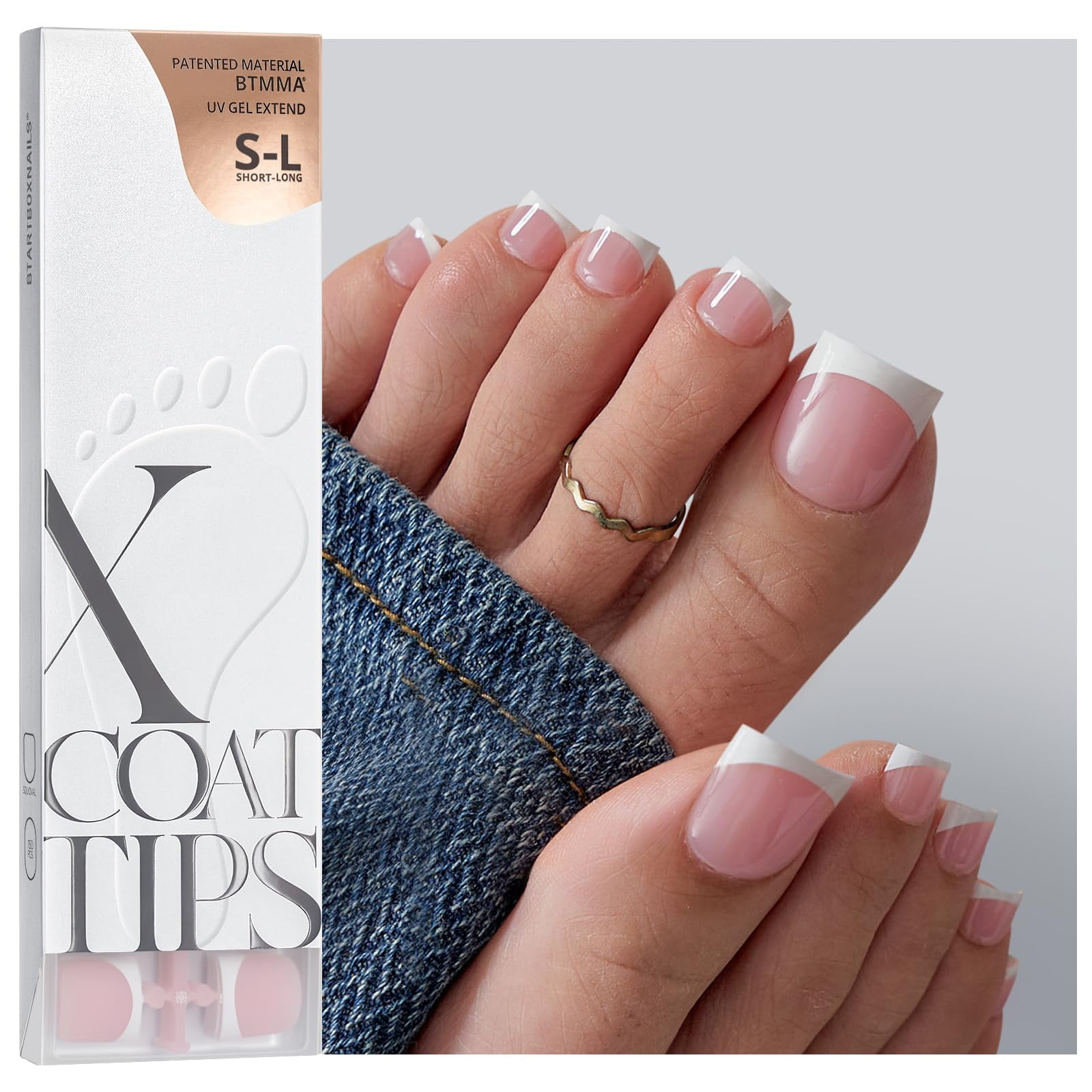 BTArtboxnails XCOATTIPS Toe Nail TMA2 Tips - Lamp-Curable Real Square ...
