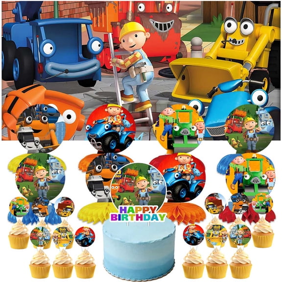 BTB Builder the Bobber Party Decorations Banner Decor Supplies Honeycomb Centerpieces Table Toppers Cake Toppers for Birthday Photo Props