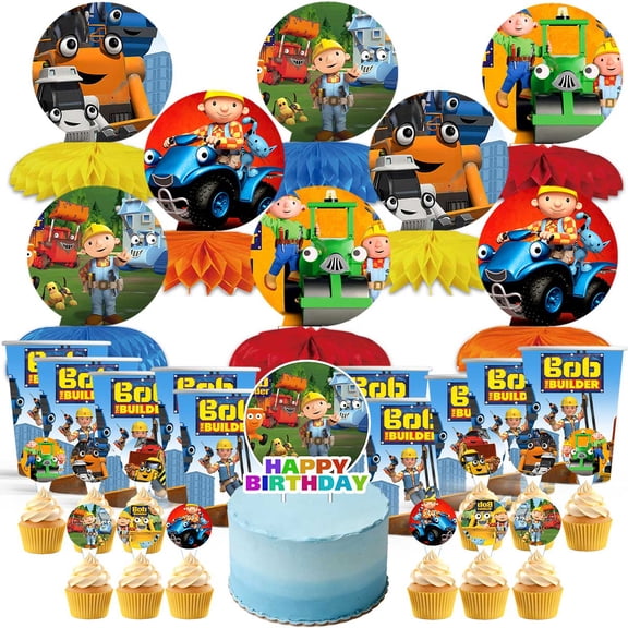 BTB Builder the Bobber Party Supplies Decor Cups Fans Decorations Honeycomb Centerpieces Cake Toppers