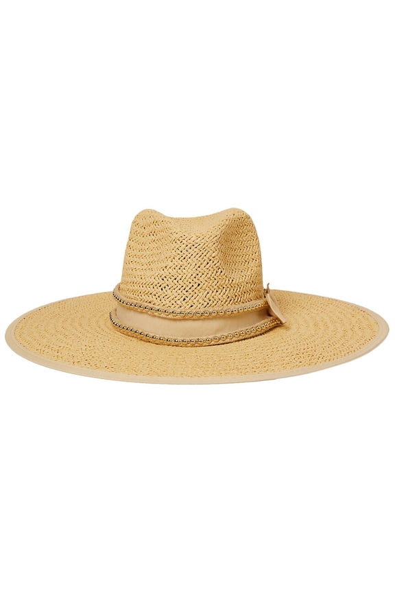 BTB Los Angeles Cassie Studded Rope Straw Hat, s, Brown