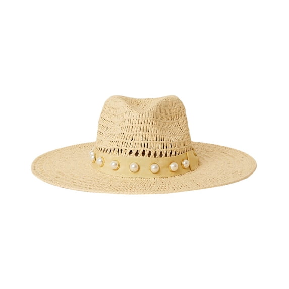 BTB Los Angeles Ollie Pearl Straw Hat, s, Brown