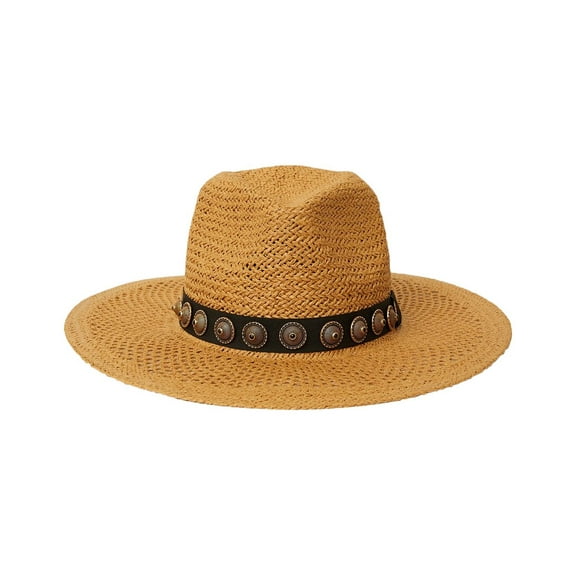 BTB Los Angeles Summer Studded Straw Hat, s, Brown