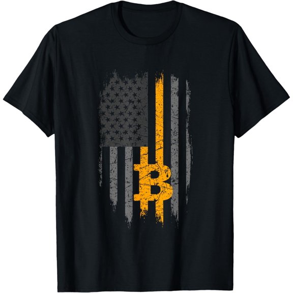BTC Bitcoin American Flag Crypto Revolution Buy the Dip T-ShirtMen and women can wear, black T-shirts, gifts. Age: M,LXL 2XL, 3XL, 226XL