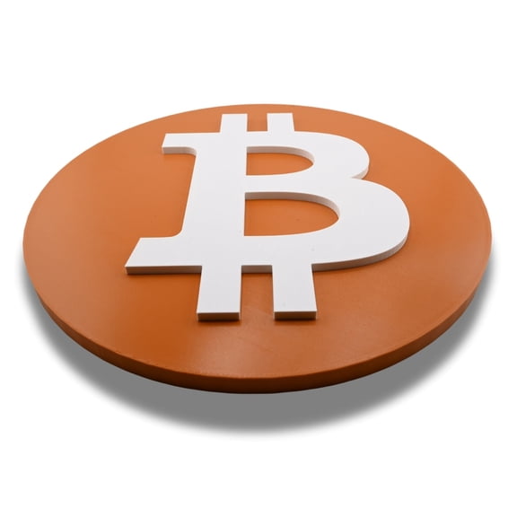 Bitcoin Wall Sign, Modern BTC Logo Decor, Gift for Crypto Enthusiasts