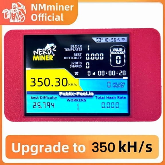 BTC Solo Miner 350KH/S with 2.8-Inch Touchscreen for Home Use, Includes Data Cable & Stylus Pen (Colors Vary)