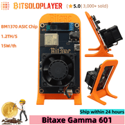 BTC Solo Miner Bitaxe 601 Gamma BM1370 Chip 1.5TH/s Bitcoin Lottery Miner Compatible with S21 Pro with Power Supply & Stand for Home Bitcoin Mining,Orange Stand