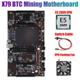 BTCX79 H61 Mining Motherboard with E5 2609 CPU+Fan+Switch Cable DDR3