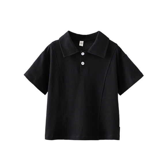 BTDECLAR Boys Girls Short Sleeve Shirts Solid Color Casual School Uniform T-Shirts Loose Fit Comfort Summer Blouses Tops 2-14 Years