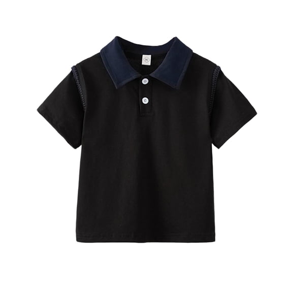 BTDECLAR Boys' School Uniform Short Sleeve Button Down Casual Golf Shirt Pullover Tops Soft Fashion Cute Summer T Shirts 2-14 Years