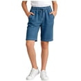 thumbnail image 1 of BTDECLAR Girls Stretchy Straight Leg Denim Shorts Trendy Summer Drawstring Elastic Waisted Short Jeans Fashion Casual Jorts 5-15Y, 1 of 6