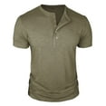 thumbnail image 1 of BTDECLAR Mens Short Sleeve T-Shirts Solid Color Quarter Button Crewneck Pullover Tops Slim Fit Casual Lightweight Workout Basic Tees, 1 of 6