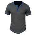 thumbnail image 1 of BTDECLAR Mens Waffleknit Workout Shirts 3-Button V Neck Short Sleeve Classic Summer Pullover Tees Casual Lightweight Athletic T-Shirts, 1 of 7