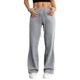 thumbnail image 1 of BTDECLAR Wide Leg Sweatpants Women Elastic Waist Drawstring Flared Yoga Pants Solid Color Casual Soft Comfort Sweatpants, 1 of 5