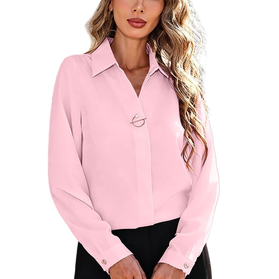 BTDECLAR Women's Button Down Shirts Long Sleeve Basic Classic Work Shirt Collared Fashion Dressy Casual Blouses Tops Summer 2026 Trendy