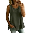 thumbnail image 1 of BTDECLAR Womens Tank Tops Double Layers Round Neck Summer Sleeveless Shirts Casual Loose Fit Lightweight Flowy Tunic Blouses Tops, 1 of 8