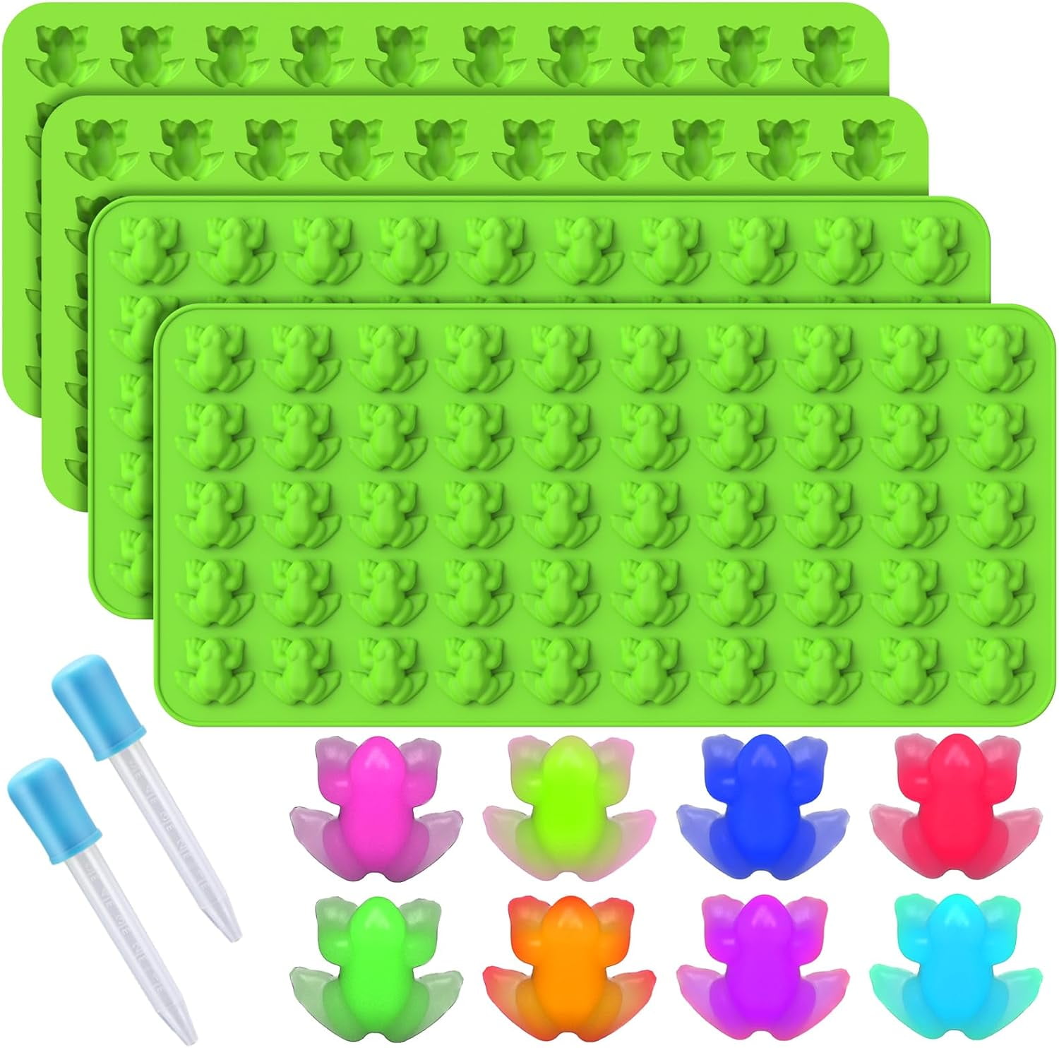 BTEPSGA 4PCS Fruit Snack Molds Silicone, Gummy Molds Trays with Dropper ...