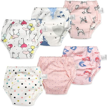 BTEPSGA 6 Packs Cotton Training Pants Reusable Toddler Potty Training Underwear for Girl 12M-6T