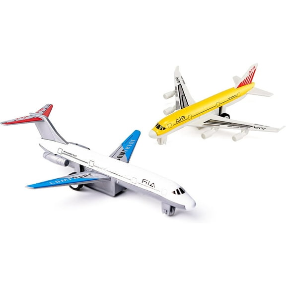 BTEPSGA Airplane Toys, Metal and Plastic Plane Pull Back Airplane Toys for 3+Years Old Boys Girls, Die Cast Aircraft Plane Models, Kids' Play Vehicles Aeroplane Airplanes for Birthday Gifts