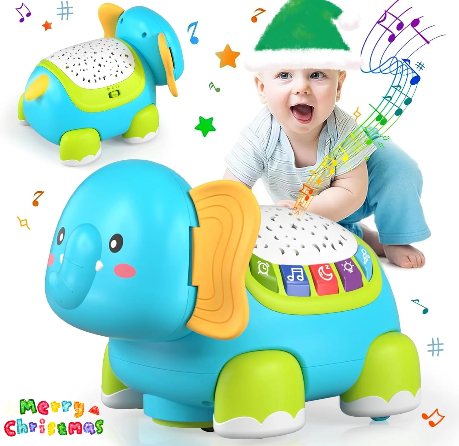 BTEPSGA Baby Crawling Toys 6-12 Months, Musical Moving Toys for Boys & Girls, 0-6 Months Montessori Infant Toys, Gifts for Newborn First Birthday
