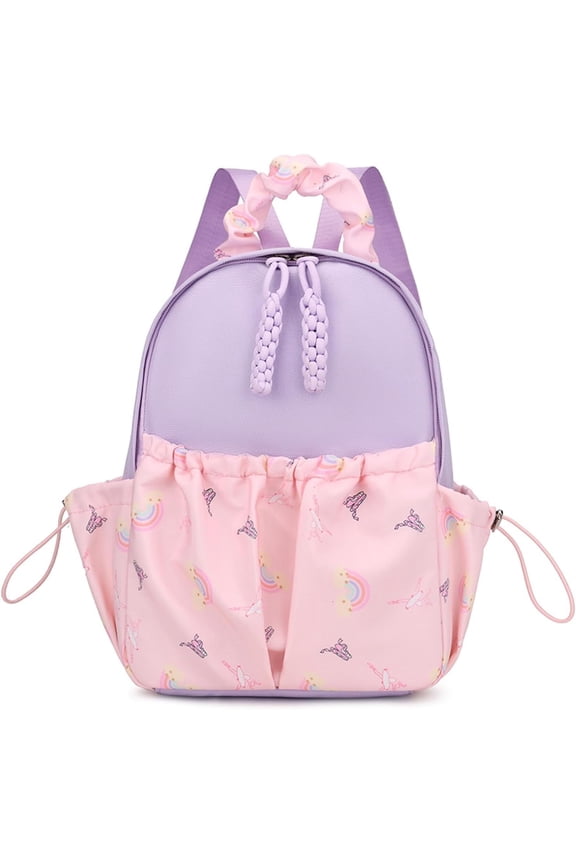 Ballet Backpack Rainbow Prints,Cute Purple Pink Backpack