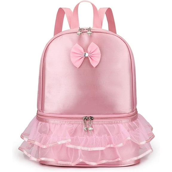 BTEPSGA Ballet Bag Ballerina Dance Backpack with Separate Shoe Compartment for Dance Bag Gymnastics Latin Dance Yoga Storage Bag (Pink)