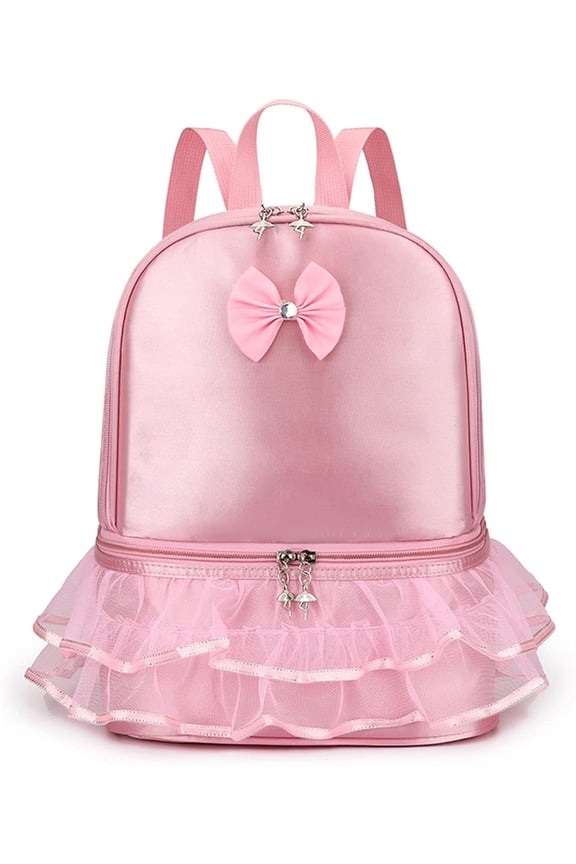 Ballet Bag Ballerina Dance Backpack with Separate Shoe Compartment for Dance Bag Gymnastics Latin Dance Yoga Storage Bag (Pink)