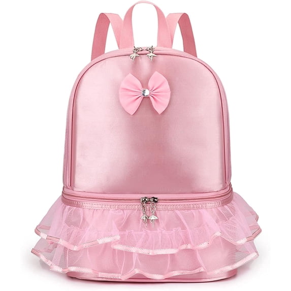 BTEPSGA Ballet Bag Ballerina Dance Backpack with Separate Shoe Compartment for Dance Bag Gymnastics Latin Dance Yoga Storage Bag (Pink A)