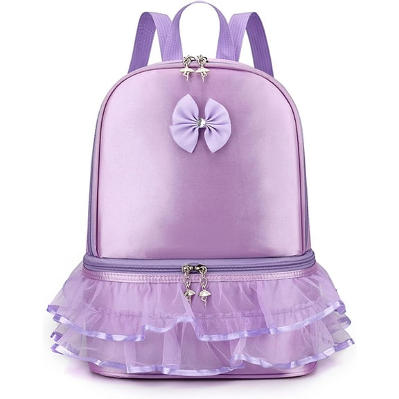 BTEPSGA Ballet Bag Ballerina Dance Backpack with Separate Shoe Compartment for Dance Bag Gymnastics Latin Dance Yoga Storage Bag (Purple)