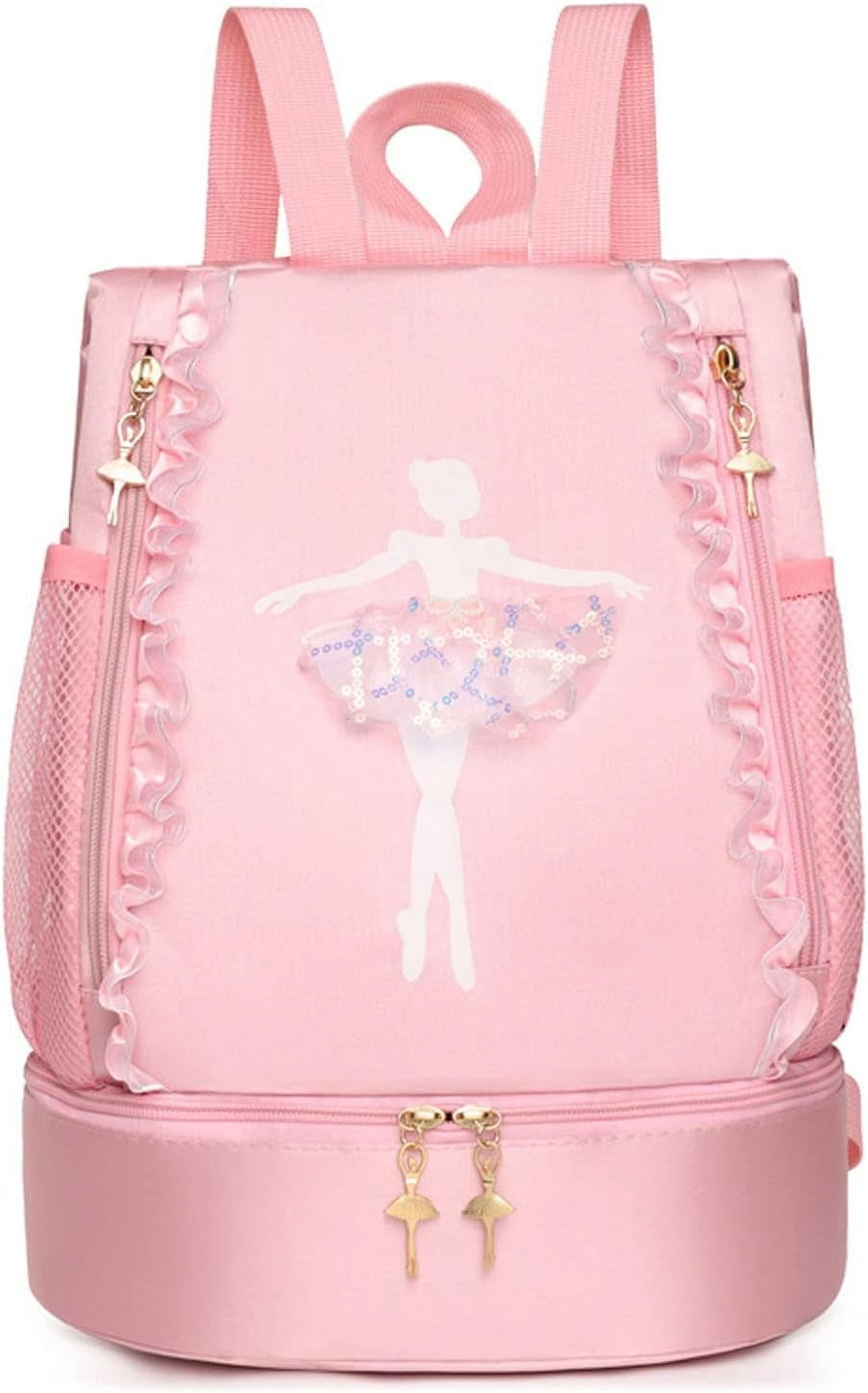 BTEPSGA, Ballet Dance Backpack with Shoe Compartment, Pink, for Dance ...