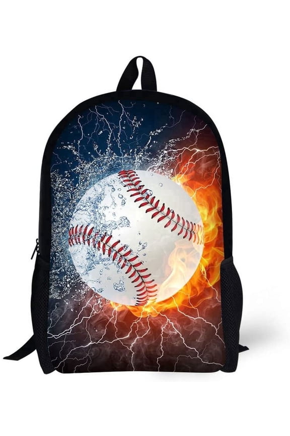 Book Bags Black Backpack for Man 17 Inch Combustion Pattern Cool Design School Bags