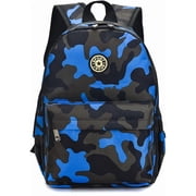 BTEPSGA Camo Prints Backpack Large Schoolbag Camouflage Bookbag Daycare Bag,Blue
