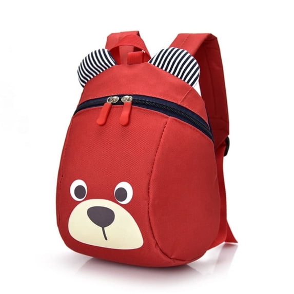 BTEPSGA Cute Bear Small Backpack With Leash Backpack Bag Mini Size,Red