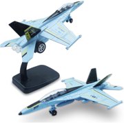 BTEPSGA Fighter Jet Army Military Air Force Airplane Toy Pull Back Aircraft Die Cast Metal Model Plane Collection with Lights and Sounds for Kids Age 3+,Blue