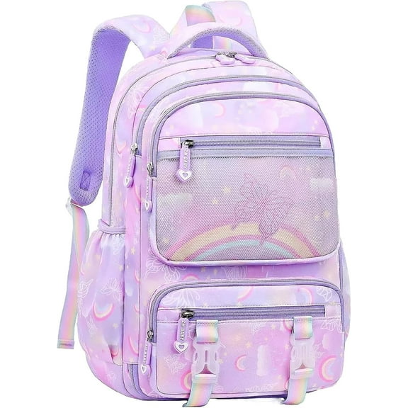 BTEPSGA Kawaii Backpack, Large Butterfly Backpack Multi-Pocket, Purple