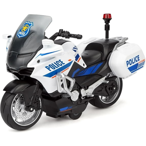 BTEPSGA Toy Motorcycle - Alloy Motorcycle Toy with Sound and Music,1:10 Scale Motorcycle Toys (Bright White)