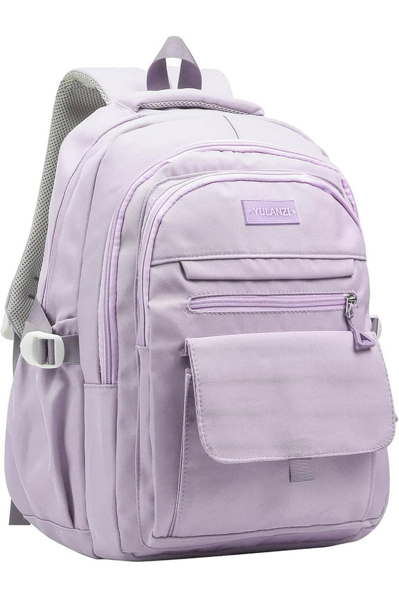 Large School Backpack, College Aesthetic Laptop Bookbag for Women,Purple
