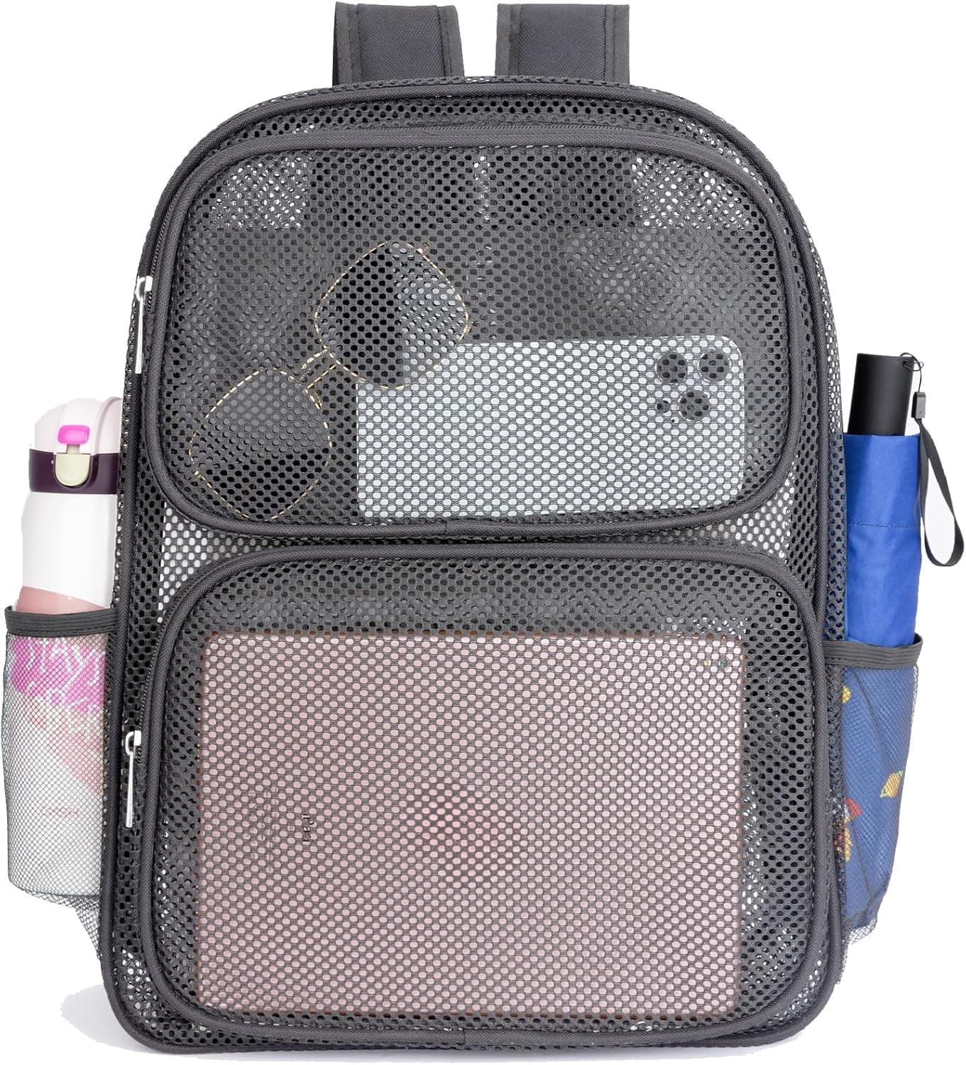 BTEPSGA Mesh Backpack for School Heavy Duty Mesh Book bag Mesh See Through Backpack for School Beach