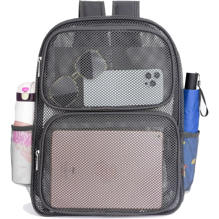 BTEPSGA Mesh Backpack for School Heavy Duty Mesh Book bag Mesh See