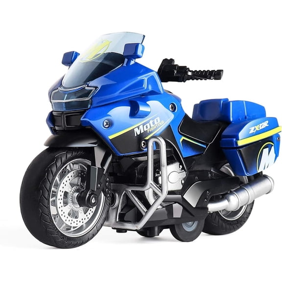 BTEPSGA Police Motorcycle Toy - Pull Back Toy Motorcycle with Sound and Light Toy,Toy Motorcycles