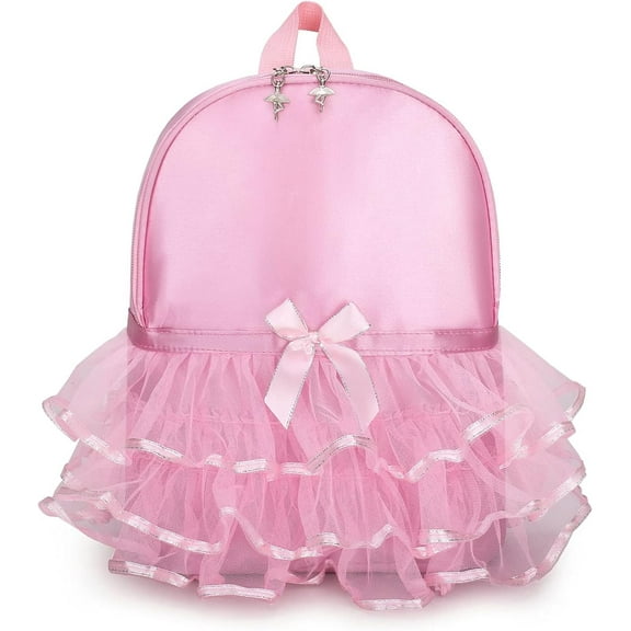 BTEPSGA Princess Ballerina Backpack Dance Bag Nylon Backpack (Pink)
