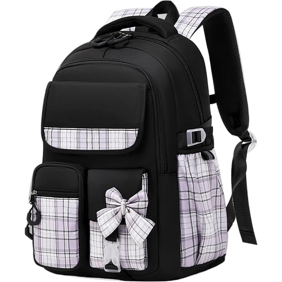 BTEPSGA School Backpack, Bookbags Back Pack School Bag Cute Stylish Plaid Backpack